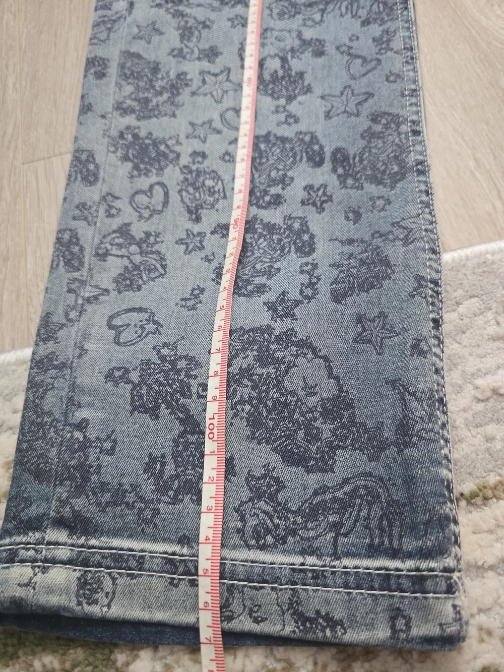 Sportalm Dark Blue Patterned Jeans with Pink Bow Size 42(eur) - Picture 5 of 11